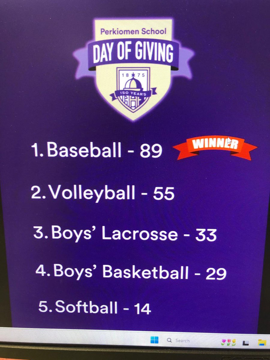 Perkiomen School Baseball (@perkbaseball1) on Twitter photo Last week we were fortunate enough to win the Day of Giving G.O.A.T. Challenge! Huge thanks to our players, families, and alumni for chipping in and winning us the extra $1,000 towards our budget ๐
#TraditionNeverGraduates <a href="/PerkAthletics/">Perkiomen Panthers</a> <a href="/PerkiomenSchool/">Perkiomen School</a> Last week we were fortunate enough to win the Day of Giving G.O.A.T. Challenge! Huge thanks to our players, families, and alumni for chipping in and winning us the extra $1,000 towards our budget ๐
#TraditionNeverGraduates <a href="/PerkAthletics/">Perkiomen Panthers</a> <a href="/PerkiomenSchool/">Perkiomen School</a>