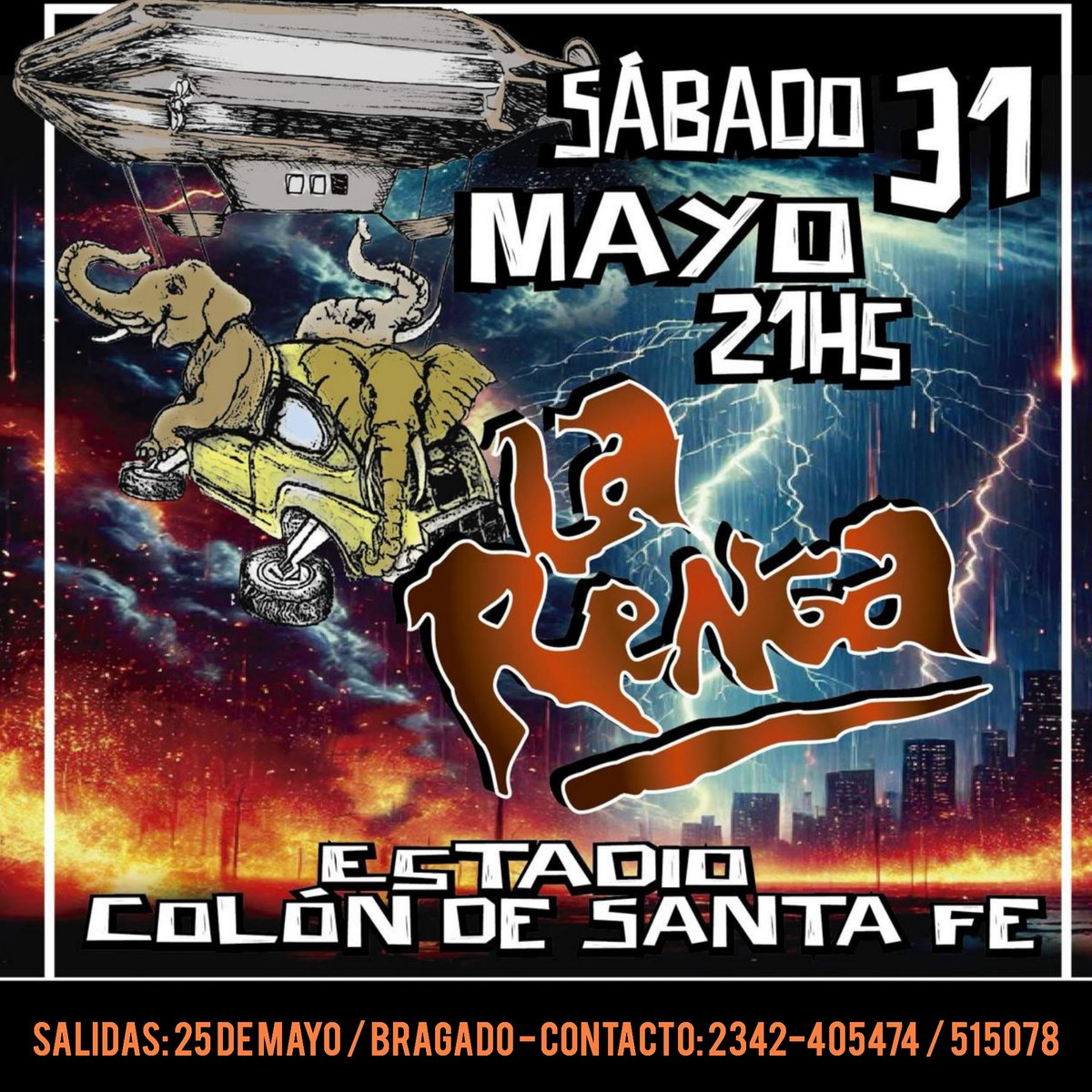 CallejerosBrag's tweet photo. LA RENGA en SANTA FE 🏟️

🗓️ Sábado 31 de Mayo
🚐 Salidas: 25 de Mayo y Bragado
☎️ Contacto: 2342-405474 / 2342-515078 https://t.co/B0vH1bUDsN