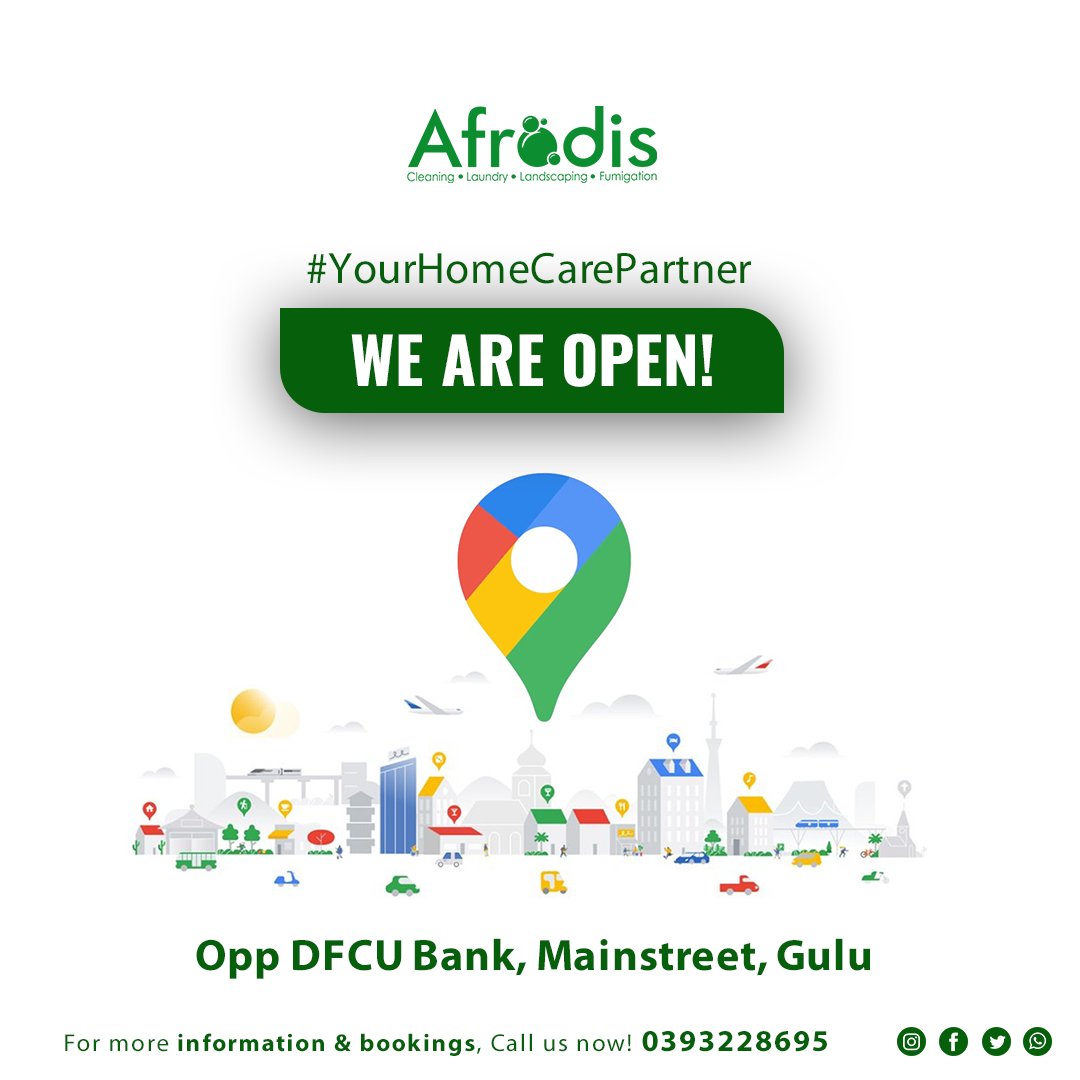 afrodisw's tweet photo. It's been a while since we met here, we just want to remind you that we have resumed our former location at plot 19, Gulu Avenue, Next to DFCU Bank
with a well dedicated team of professional staffs to serve you beyond your expectations 
#ShowDirtNoMercy #samedaydelivery https://t.co/fWe1LHU3Kp