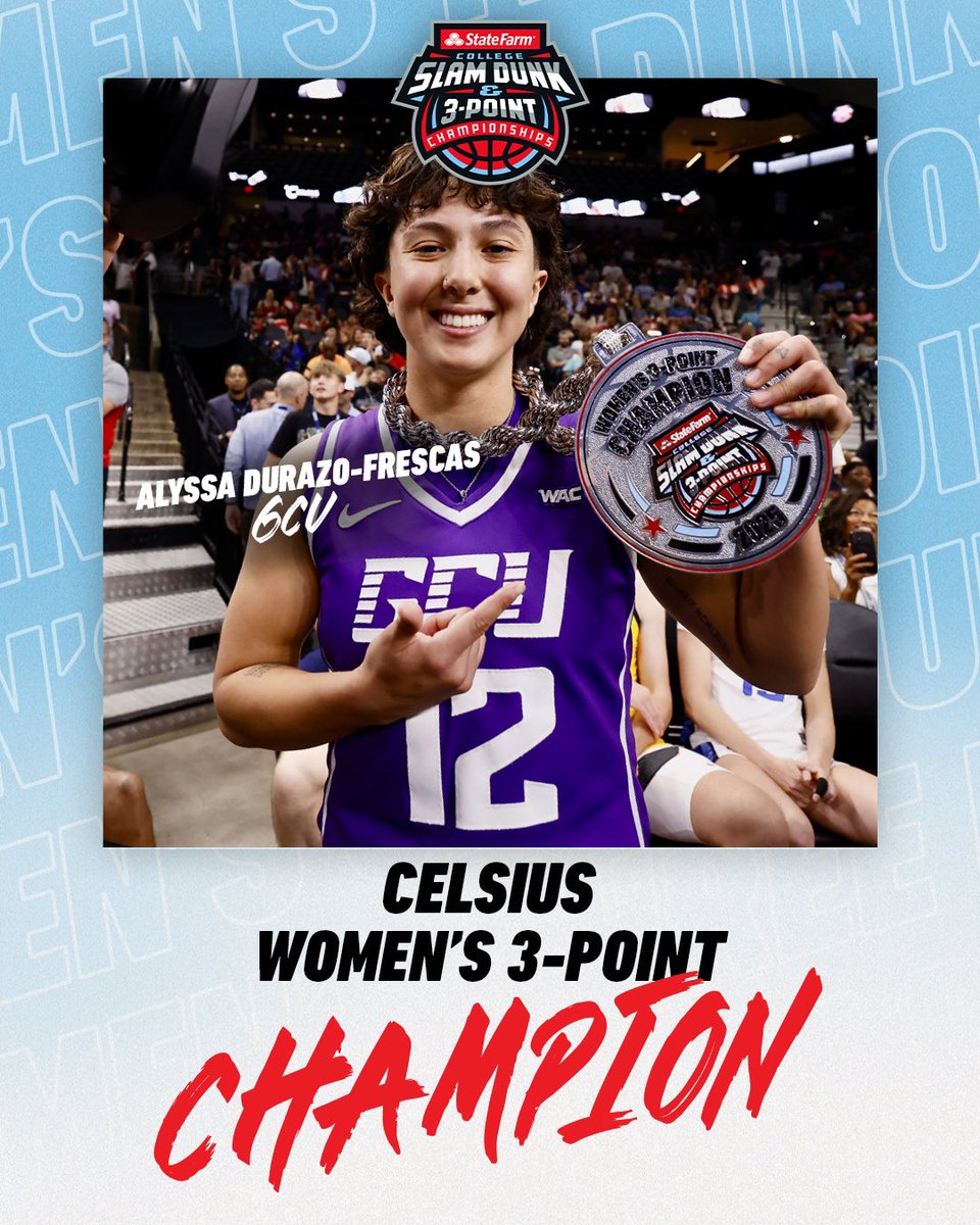 CollegeSLAM's tweet image. Bringing home the hardware! Alyssa Durazo-Frescas captures the @CelsiusOfficial Women’s 3-Point Championship title!