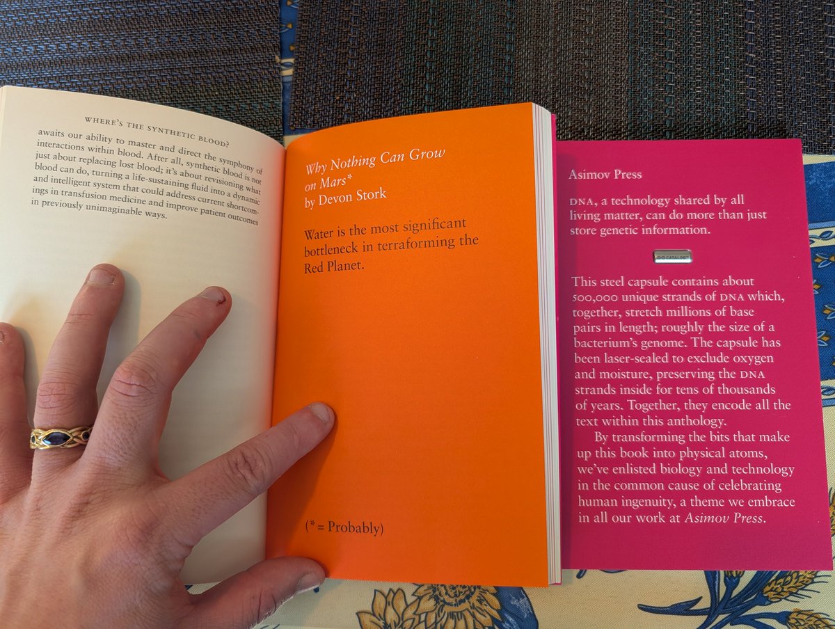 StorkDevon's tweet image. Just got volume 2 from @AsimovPress, including my article "Why Nothing Can Grow on Mars." All encoded in DNA too! Chock-full of great pieces.
