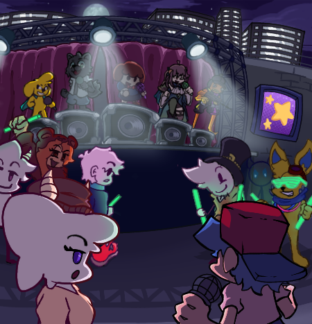 StreamNightFunk's tweet photo. [❗️❗️] DEMO LANZADO!!

[💬] Finalmente luego de 6 meses de desarrollo sacamos la Demo que tanto esfuerzo hicimos, esperemos que les guste y pronto sacaremos una hotfix para unos bugs

- Enlaces de descarga en respuestas
#fnf #starvtuberart #Meica_art #bobicraft #mikecrack #c3jo https://t.co/f2VVf8vHak