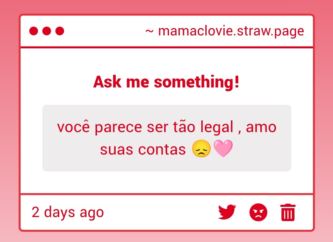 muito obrigado :c eu tento ser legal!!

quero muito postar mais por aqui btw essa conta vai ser mais ativa prometo!!