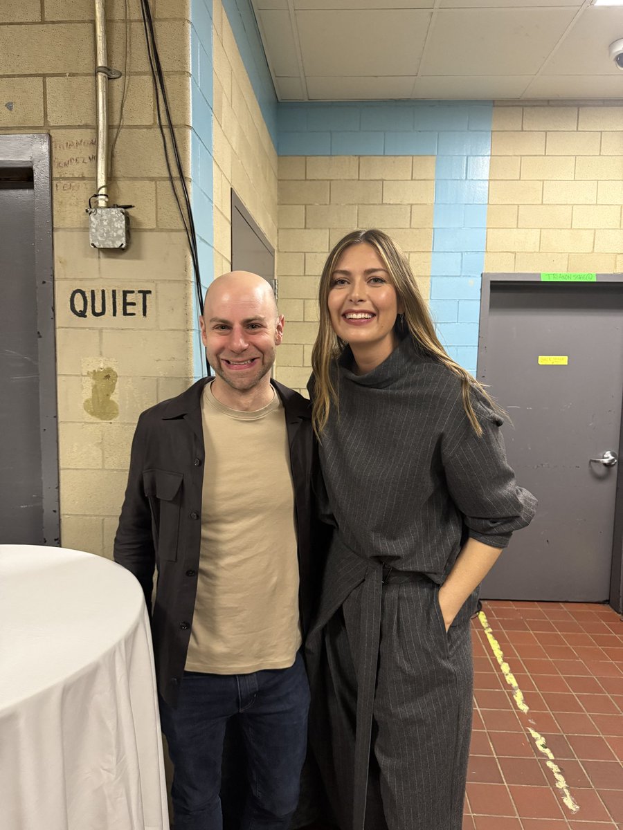 MariaSharapova's tweet image. Just two introverts about to hit the stage 🎤🙃