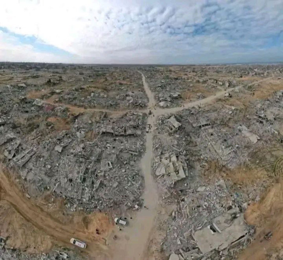 Remember this?

All eyes                         Well this is Rafah 
On Rafah?                    now. Completely 
“The red line”?           obliterated!!

👇🏽                                           👇🏽