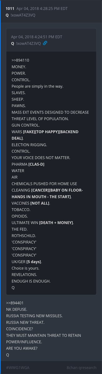 KimWever3's tweet image. 7 yr Deltas-
&amp;gt;&amp;gt;894110
MONEY.
POWER.
CONTROL.
People are simply in the way.
SLAVES.
SHEEP.
PAWNS.
MASS EXT EVENTS DESIGNED TO DECREASE THREAT LEVEL OF POPULATION.
GUN CONTROL.
WARS [FAKE][TOP HAPPY][BACKEND DEAL].
ELECTION RIGGING.
CONTROL.
YOUR VOICE DOES NOT MATTER.
PHARMA…