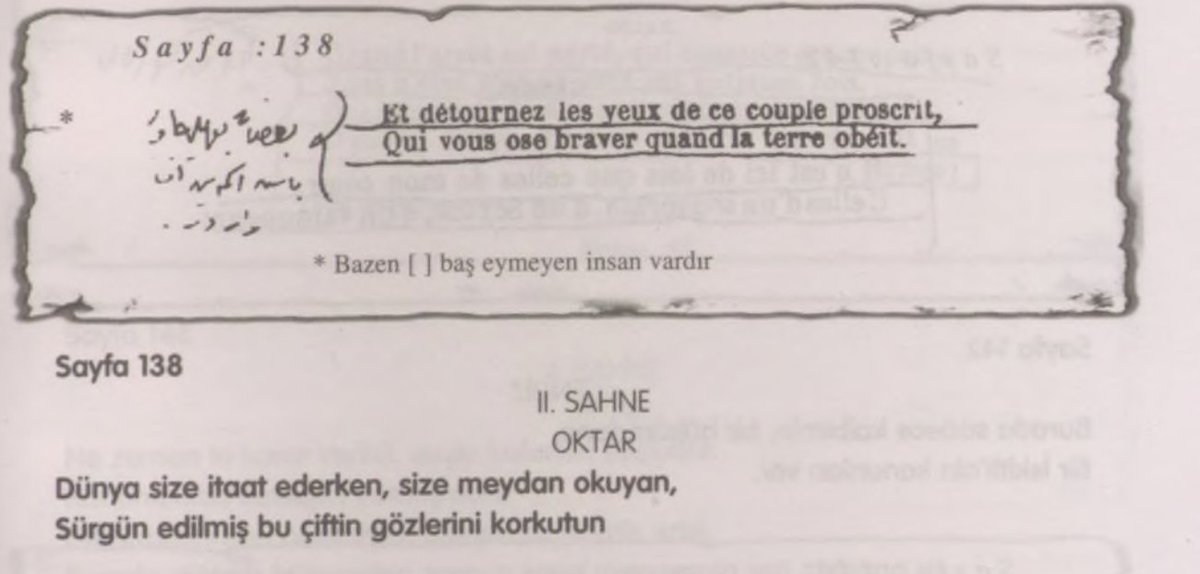 Atatürk'ün, "Voltaire'in Tüm Dramatik Şaheserleri" kitabını okurken yazdığı not:

 Bazen baş eğmeyen insan vardır.