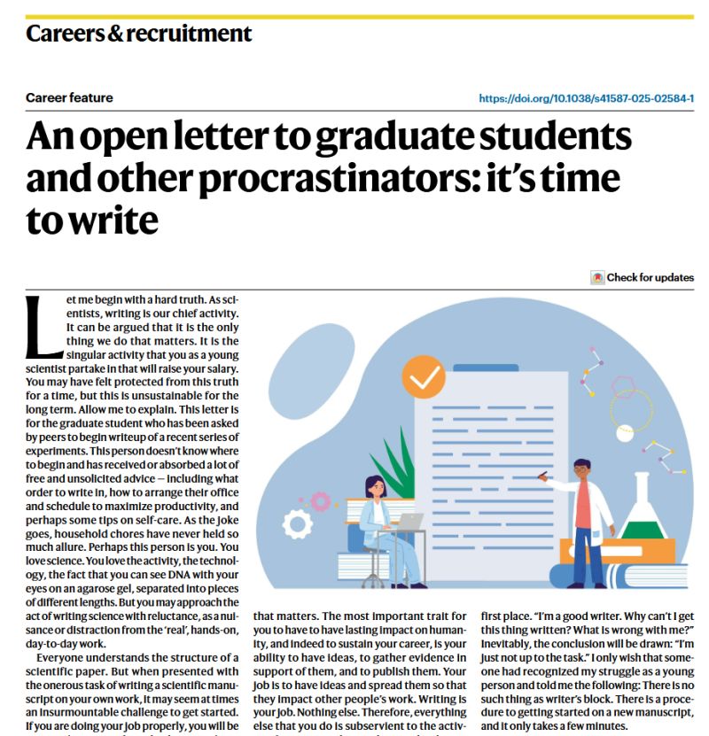 Fernando T. Maestre (@ftmaestre) on Twitter photo I loved this essay on scientific writing in <a href="/NatureBiotech/">Nature Biotechnology</a> (rdcu.be/edUCp). It highlights a key lesson I’ve applied throughout my career: the power of reading, thinking, and keeping a notebook with your ideas. Let me explain why this matters… 🧵👇 I loved this essay on scientific writing in <a href="/NatureBiotech/">Nature Biotechnology</a> (rdcu.be/edUCp). It highlights a key lesson I’ve applied throughout my career: the power of reading, thinking, and keeping a notebook with your ideas. Let me explain why this matters… 🧵👇