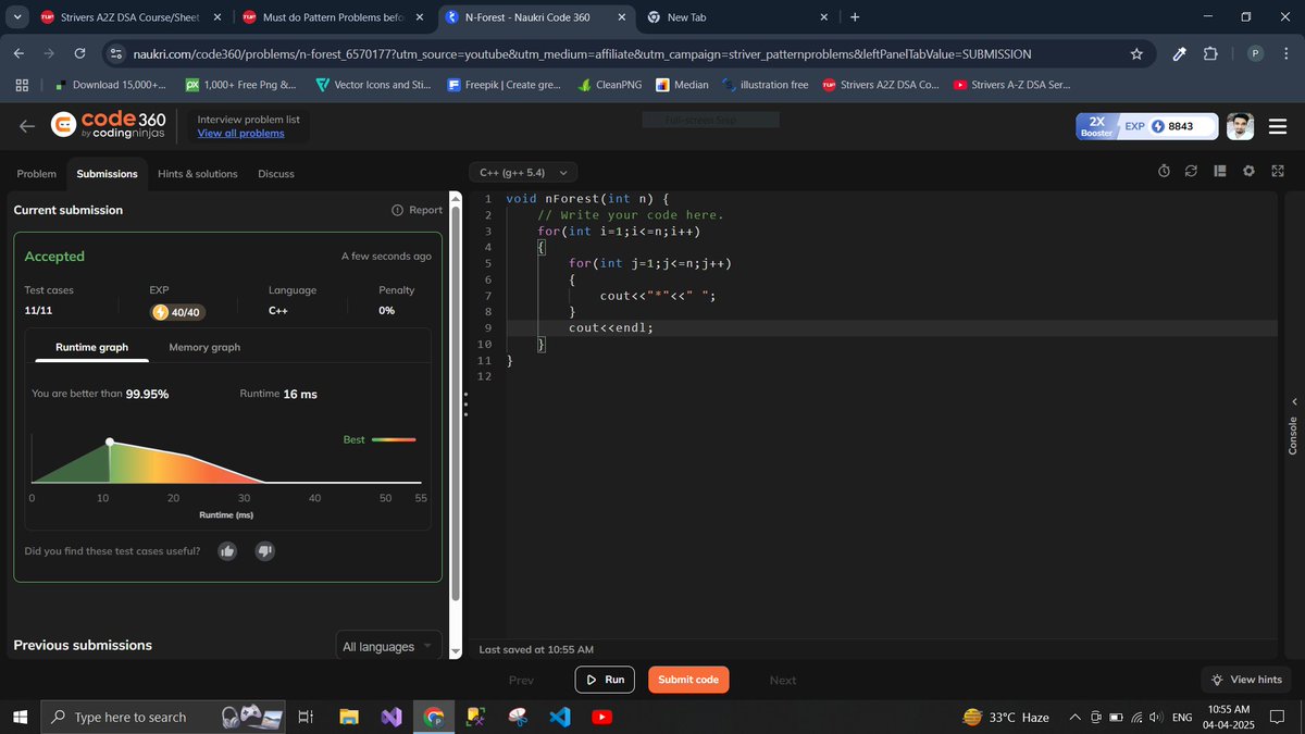 Pankaj_K_M_'s tweet image. Day 4/30 Days #codingNinja DSA A2Z