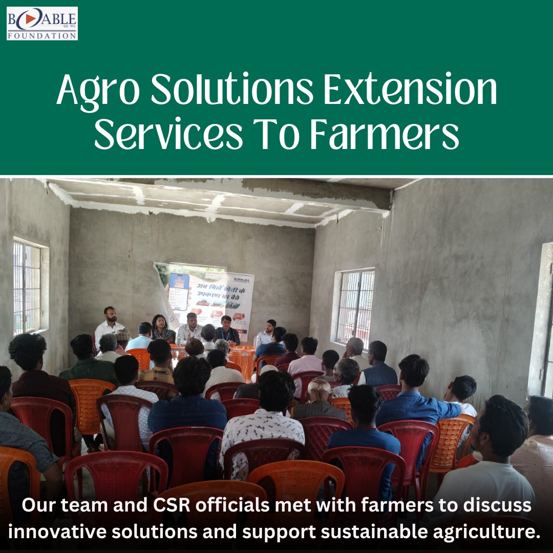 bablefoundation's tweet image. Under our Agro Solutions Extension Services to Farmers Program, a farmers&apos; cluster meeting was conducted in Meerganj, Bareilly. Representatives from Sonalika CSR, along with our team, engaged with around 50 farmers to discuss agricultural advancements.
 #AgroSolutions