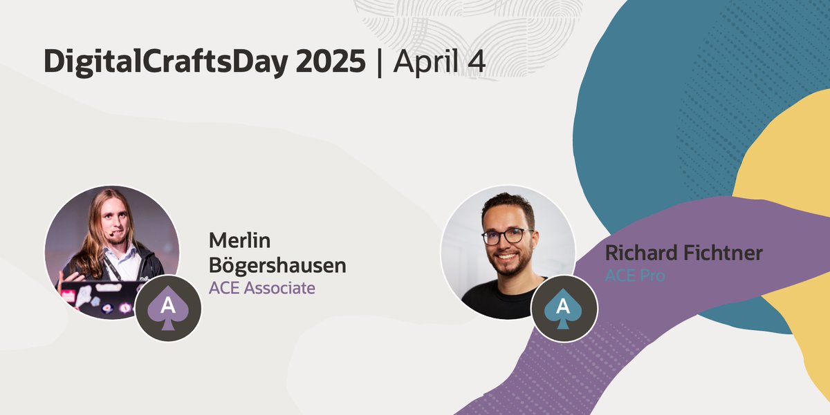 Oracle ACE Program (@oracleace) on Twitter photo Are you registered for Digital Crafts Day 2025? Check out their great agenda and discover the sessions delivered by our Oracle ACEs ♠️ ➡️
<a href="/MBoegie/">@MBoegie@fosstodon.org</a> <a href="/RichardFichtner/">💻☕ Richard Fichtner</a>
social.ora.cl/6013FVOez?
#OracleACE Are you registered for Digital Crafts Day 2025? Check out their great agenda and discover the sessions delivered by our Oracle ACEs ♠️ ➡️
<a href="/MBoegie/">@MBoegie@fosstodon.org</a> <a href="/RichardFichtner/">💻☕ Richard Fichtner</a>
social.ora.cl/6013FVOez?
#OracleACE