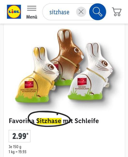 Lidl verkauft jetzt "Sitzhasen"