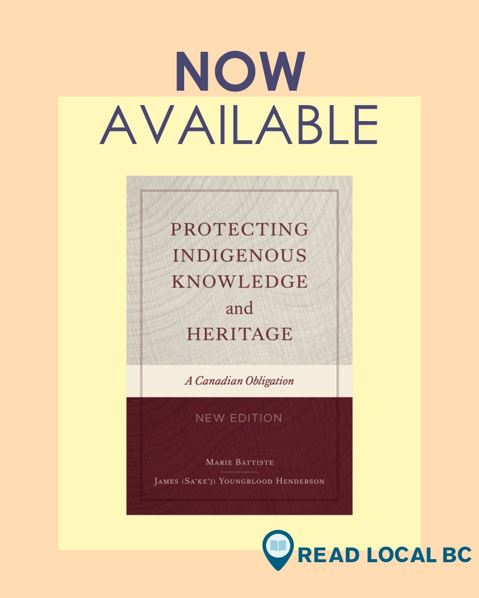 ReadLocalBC's tweet image. Perfect for readers interested in diving deep into BC and Canada’s complex relationships with Indigenous peoples, “Protecting Indigenous Knowledge and Heritage” is a must-have addition for your shelf.

Out now from @ubcpress.

#ReadLocalBC #ReadLocal #BCBooks #IndigenousKnowledge