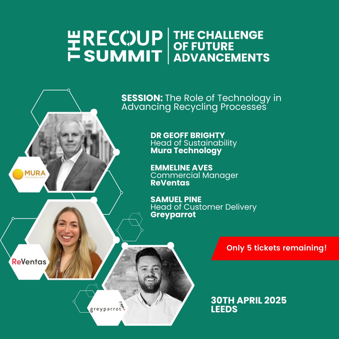 Tech is revolutionizing #recycling! Join us we dive into #ChemicalRecycling &amp; tech advancements transforming the industry. BOOK NOW: eventbrite.co.uk/e/the-recoup-s…

Sponsors: WRAP &amp; Ecosurety. Media Partners: Packaging News &amp; Sustainable Engineering

#Sustainability #CircularEconomy