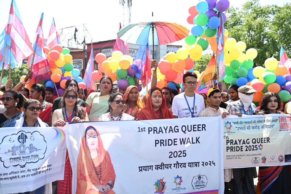 SatrangiSalamSS's tweet image. Prayagraj first LGBTQ+ Pride Parade 31 March 2025