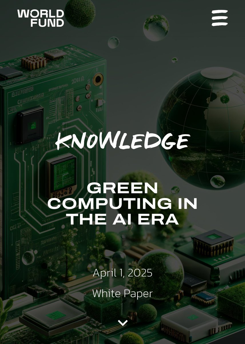 World Fund (@worldfund) on Twitter photo The demand for AI computing power doubles every few months, accelerating the need for decarbonisation. We must rethink the way we compute. We’ve joined forces with #Ignite and <a href="/dealroomco/">Dealroom.co</a> to release a timely report: Green Computing in the AI Era
worldfund.vc/knowledge/gree… The demand for AI computing power doubles every few months, accelerating the need for decarbonisation. We must rethink the way we compute. We’ve joined forces with #Ignite and <a href="/dealroomco/">Dealroom.co</a> to release a timely report: Green Computing in the AI Era
worldfund.vc/knowledge/gree…