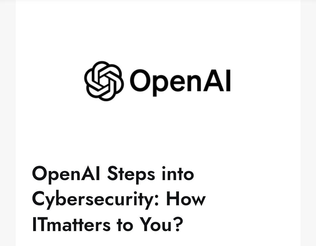 ITmatters_in's tweet photo. OpenAI Steps into Cybersecurity.
How ITmatters to You?
Read here to know more: https://t.co/4tTRKO8jW5
@OpenAI
#cybersecurity #ghibliart #adaptivesecurity #indiatech #dataprivacy https://t.co/Kj8f03Fi45
