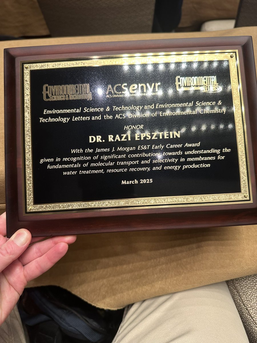 Razi Epsztein (@epszteinlab) on Twitter photo I was honored to receive last week in the ACS Spring Meeting in San Diego the James J. Morgan Early Career Award. Thank you <a href="/EnvSciTech/">Environmental Science & Technology Journals</a> for the nice recognition. I was honored to receive last week in the ACS Spring Meeting in San Diego the James J. Morgan Early Career Award. Thank you <a href="/EnvSciTech/">Environmental Science & Technology Journals</a> for the nice recognition.