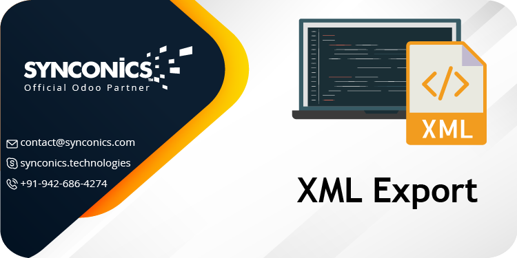 Synconics's tweet image. Export data in XML format via 
@Synconics&apos;s XML Export App.

#compatible with
#odoocommunity #odooce #odooenterprise #odooee #odoosh

Key #Features

- Export data in XML format

#odoo18 #odoo17 #odoo16 #odoo15 #odoo14 #odoo13
Buy Now : bit.ly/4ehfadz