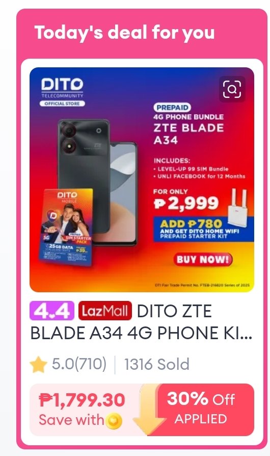 Baka bet nyo 1,799 na lng 4G Phone Kit with 1YEAR UNLI FB DATA
Coins + laz vc

goeco.asia/FVU1qcrE
goeco.asia/FVU1qcrE