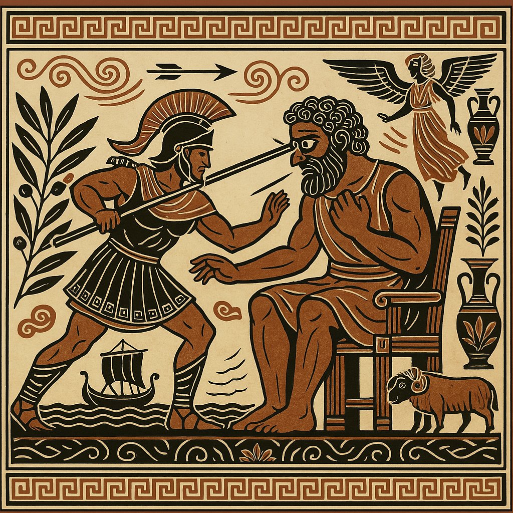 allfather99's tweet image. 🌀 #Odysseus, king of #Ithaca, wandered ten years after #Troy—outwitting #Cyclops, resisting #Circe, braving #Scylla and #Charybdis. Not the strongest, but the smartest. His mind was his blade, and his homecoming a triumph of will over fate. 🛶🏛️