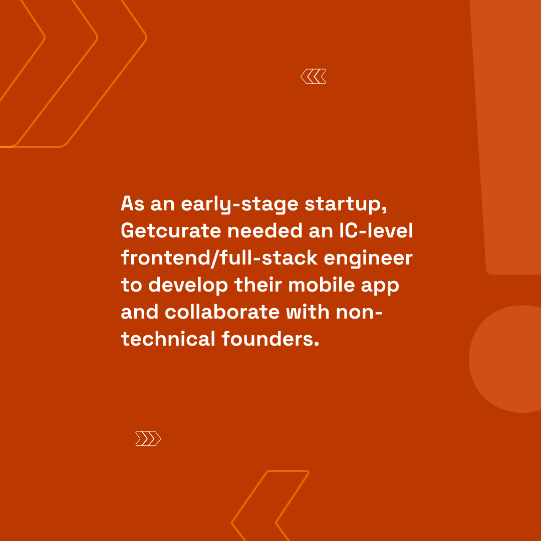 FlexipleTech's tweet image. Getcurate needed to develop a mobile application to streamline hospitality experiences while working with non-technical founders. That's where Flexiple came in to help.
👉 Read how we helped Getcurate build their all-in-one hospitality app!
flexiple.com/casestudy/Getc…