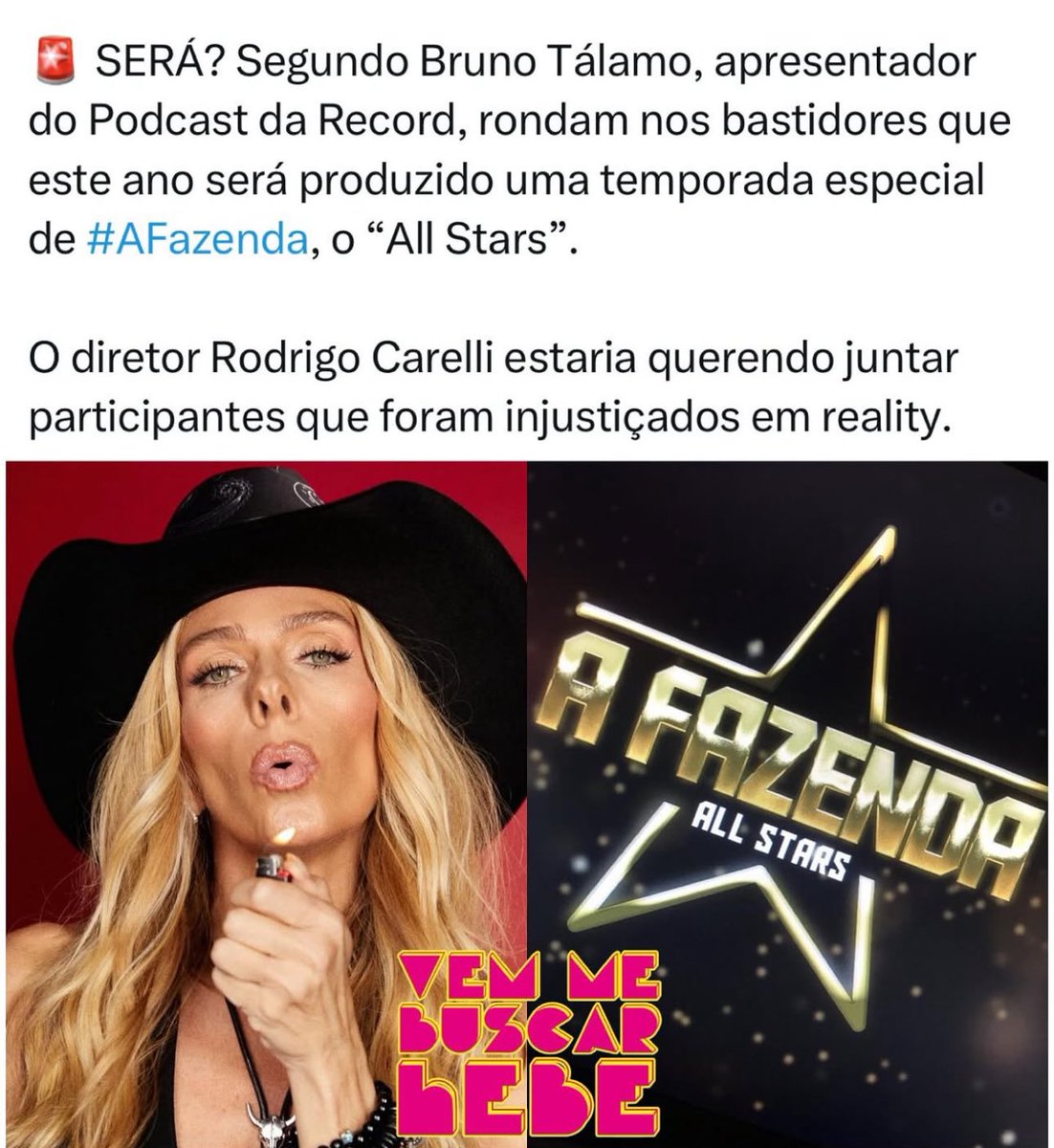 Espero que não seja verdade. #AFazenda