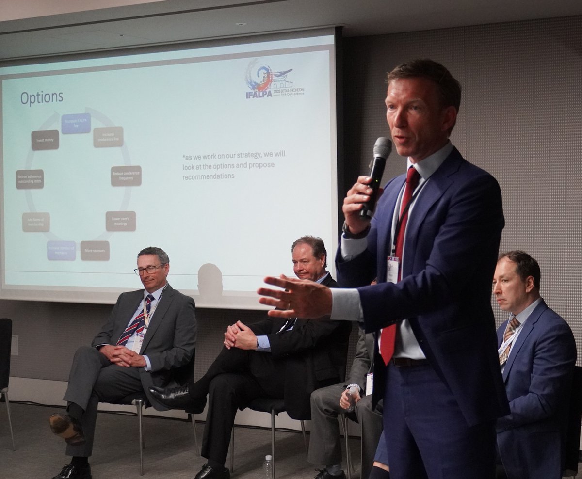 IFALPA's tweet photo. This morning at #IFALPA2025 the Professional & Government Affairs Team, Legal Chair and Administration, Membership & Finance Chair briefed attendees on the highlights of last year’s work program & discussed the key areas they plan to highlight in the coming year. #pilotsolidarity https://t.co/LnHEpFQ6Io