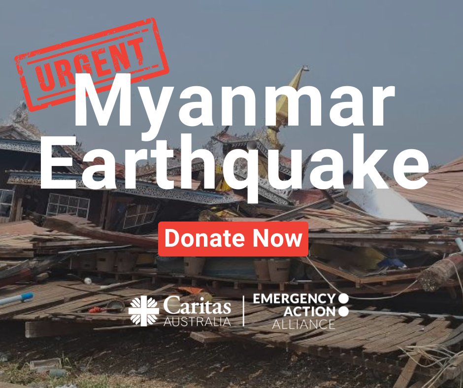 Caritas Australia (@caritasaust) on Twitter photo We have joined together with other members of the Emergency Action Alliance <a href="/eaanow/">Emergency Action Alliance</a> to support the Myanmar Earthquake Appeal. The situation on the ground is critical and the people of Myanmar need your support more than ever.
Donate here: caritas.org.au/.../emerge.../⦠We have joined together with other members of the Emergency Action Alliance <a href="/eaanow/">Emergency Action Alliance</a> to support the Myanmar Earthquake Appeal. The situation on the ground is critical and the people of Myanmar need your support more than ever.
Donate here: caritas.org.au/.../emerge.../ā¦