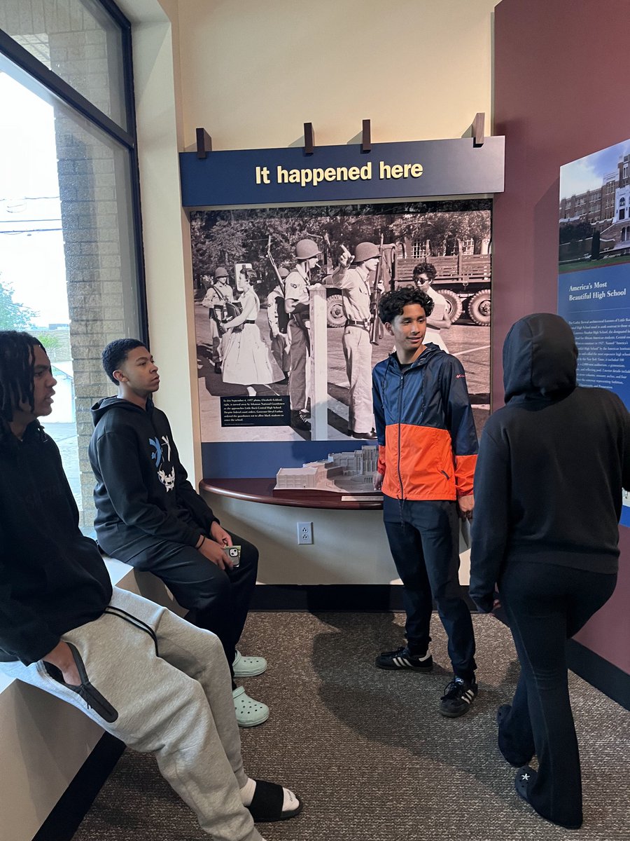 Day 1 of our trip was a stop at Little Rock Central High School for a mini tour and history lesson about the school.  Then we walked over to the visitor's center.  We will be forever grateful to those brave high school students who led the way in desegregating our schools.
