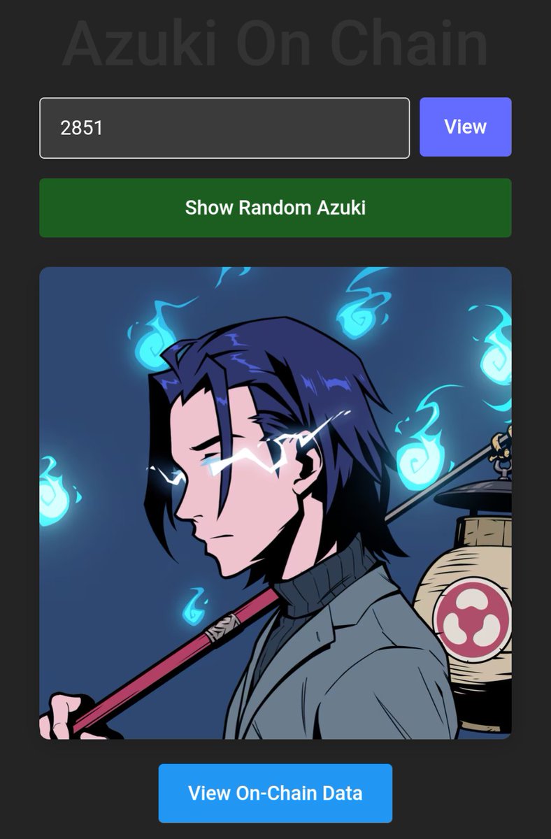 AndrewTheiss's tweet image. @Azuki is now fully on chain!  All 10,000 Azuki are now directly on Animechain in smart contract data. No IPFS necessary  azukionchain.web.app  check it out!