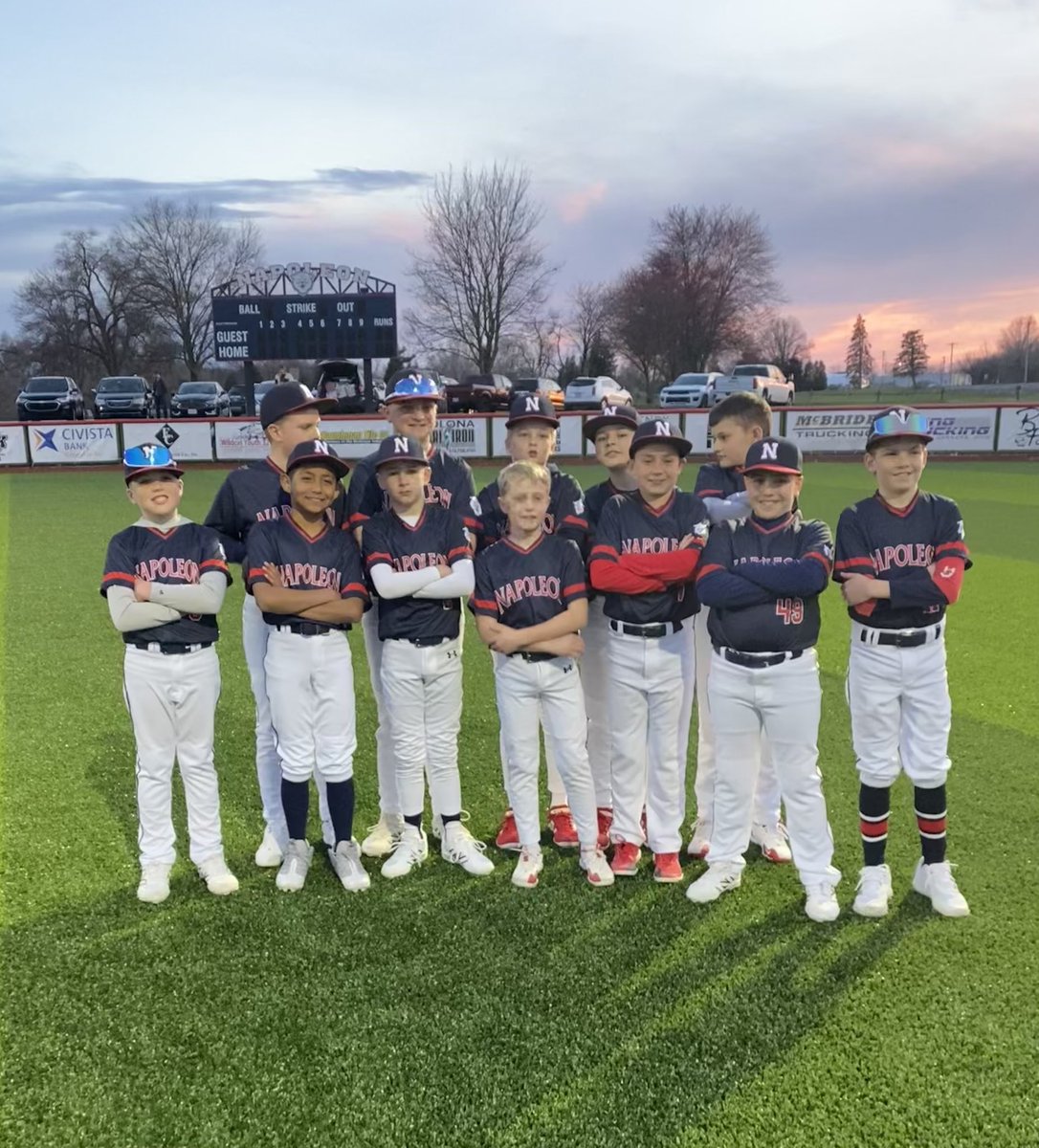 The 11u Napoleon Wildcats kicked off their baseball season with a dominant 13-1 win over Bryan at the Ballpark on Glenwood “Bruce A Fortier Field”showcasing strong pitching and an impressive offensive performance. Next up a home double header on Saturday with Defiance!