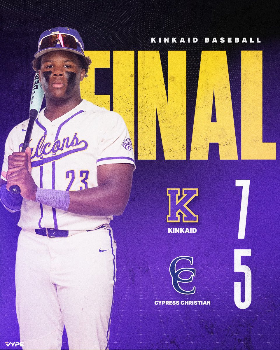 Kinkaid takes the win! ⚾️💪

Final: Kinkaid 7, Cypress Christian 5

🔥 WP: Isaac Ly (CG)
💥 Marcus Harris: 2-for-4, HR
💪 Thomas Smith: 2-for-3, DB
⚡️ LJ Layhew: 2-for-3, DB

Big plays, clutch hits, and a solid team effort! #TalonsUp #KinkaidBaseball #WhereYouBelong
