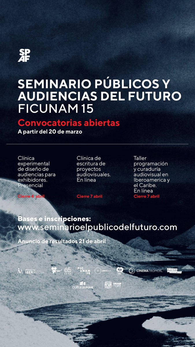 ¡Bienvenidxs proyectos de exhibición audiencias a las convocatorias del #SPAF2025 <a href="/FICUNAM/">FICUNAM</a>! 🎉

Si ya has participado en otras ediciones, puedes volver a unirte. Será la ocasión de fortalecer y profundizar sobre la labor de tu proyecto. 

seminarioelpublicodelfuturo.com