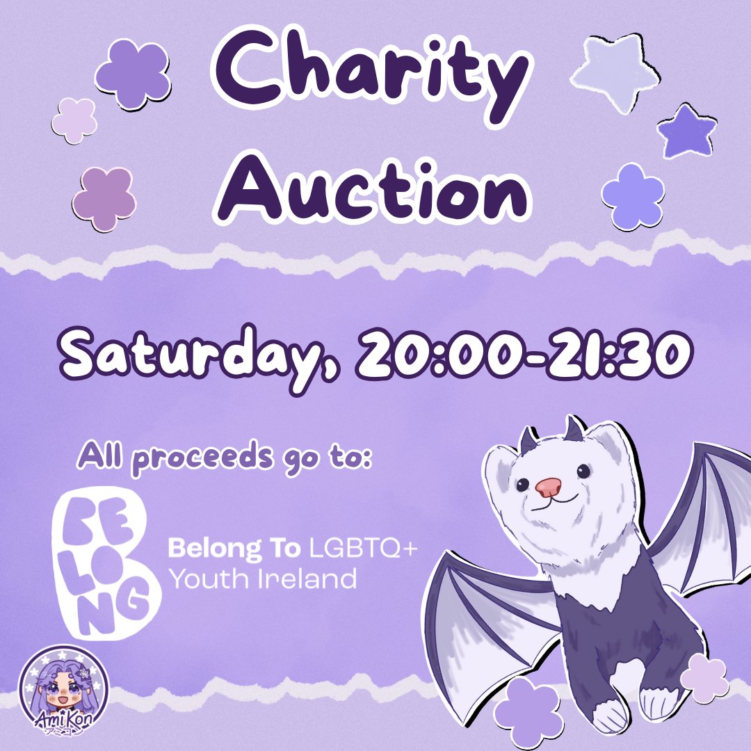 Hey everybody!
Amikons Charity Auction is back, and this year we will be raising money for Belong To, an incredible LGBT youth organisation!

Our auction will be on the Saturday, and will run from 8pm until 9 30 pm. 
Hope to see you all there!