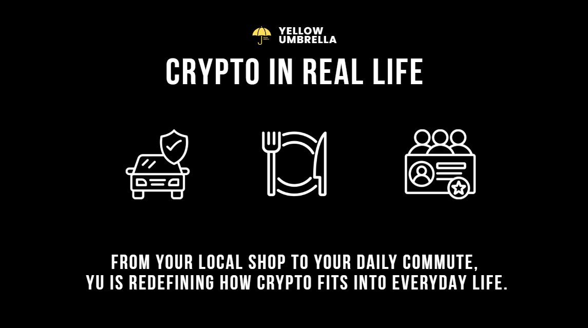 _YUPROJECT's tweet photo. ๐ Crypto isnโt just for trading.
Itโs for your neighborhood cafรฉ, your go-to hair salon,
and even your next subway ride.
YU brings crypto to the real world.
#YellowUmbrella #YUToken #Web3Payments https://t.co/gyPUzly217
