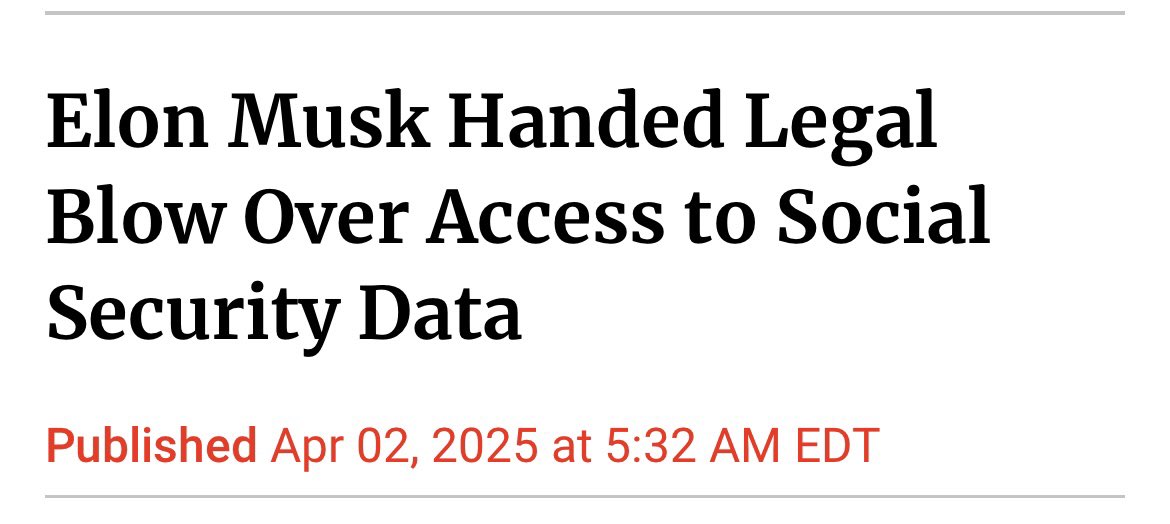 josettecaruso's tweet image. An appeal court has blocked the Department of Government Efficiency [DOGE] from obtaining sensitive Social Security data.
Why It Matters
DOGE, and its director, Elon Musk, had hoped to use the information to make major cuts to the Social Security system.
What To Know
On March 20,…