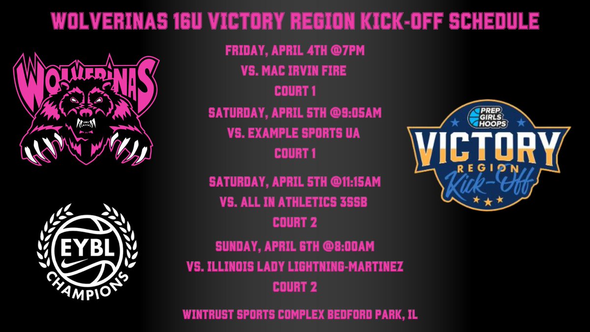 Wolverinas Basketball 2027 (@wolverinas2027) on Twitter photo Come watch the Wolverinas 16U team play Friday night in prime time action @ 7pm at the Victory Region Kick-Off in Bedford Park, IL! <a href="/quinn_sigal0/">quinn sigal</a> <a href="/K_Meehan13/">Katie Meehan</a> <a href="/alyssa_borzych/">Alyssa Borzych</a> <a href="/IrisJordan_/">Iris Jordan 2027</a> <a href="/LilyRichmond08/">Lily Richmond</a> <a href="/avagarcia33/">Ava Garcia</a> <a href="/BellieB09/">Bellie Koldoff</a> <a href="/KaitlinWahlund/">Kaitlin wahlund</a> <a href="/AddisonLeonard_/">Addison Leonard</a> <a href="/PGHByron/">Byron Xerxes Livsey</a> <a href="/pgh_lisa/">PrepGirlsHoopsLisa</a> Come watch the Wolverinas 16U team play Friday night in prime time action @ 7pm at the Victory Region Kick-Off in Bedford Park, IL! <a href="/quinn_sigal0/">quinn sigal</a> <a href="/K_Meehan13/">Katie Meehan</a> <a href="/alyssa_borzych/">Alyssa Borzych</a> <a href="/IrisJordan_/">Iris Jordan 2027</a> <a href="/LilyRichmond08/">Lily Richmond</a> <a href="/avagarcia33/">Ava Garcia</a> <a href="/BellieB09/">Bellie Koldoff</a> <a href="/KaitlinWahlund/">Kaitlin wahlund</a> <a href="/AddisonLeonard_/">Addison Leonard</a> <a href="/PGHByron/">Byron Xerxes Livsey</a> <a href="/pgh_lisa/">PrepGirlsHoopsLisa</a>