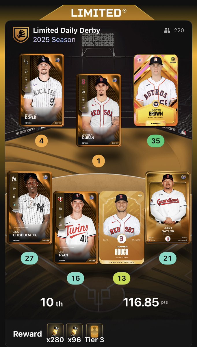 Not 2nd again but another 376 essence + a card from daily. This time a Tylor Megill for the Mets collection. #SorareMLB