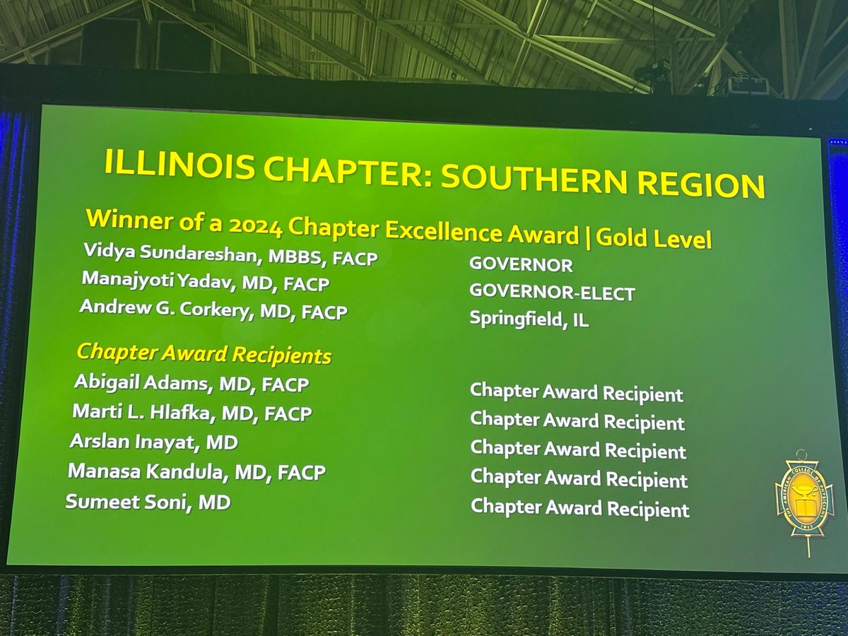 Arslan Khan MD (@arslaninayat) on Twitter photo Honored to receive my award at the convocation ceremony of <a href="/ACPIMPhysicians/">ACP</a> at #IM2025
Thank you <a href="/IllinoisACP/">IllinoisACP</a> and <a href="/Idfac/">Vidya Sundareshan</a> for your trust, support and guidance.
#Imresidency #IMGmentor #Match2025 Honored to receive my award at the convocation ceremony of <a href="/ACPIMPhysicians/">ACP</a> at #IM2025
Thank you <a href="/IllinoisACP/">IllinoisACP</a> and <a href="/Idfac/">Vidya Sundareshan</a> for your trust, support and guidance.
#Imresidency #IMGmentor #Match2025