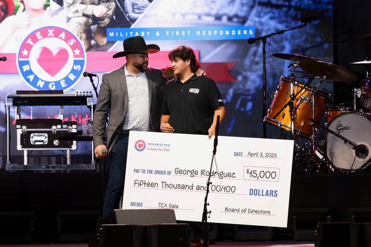 Tonight we awarded George Rodriguez, a Rangers Youth Academy athlete, with a scholarship towards his future academic journey.