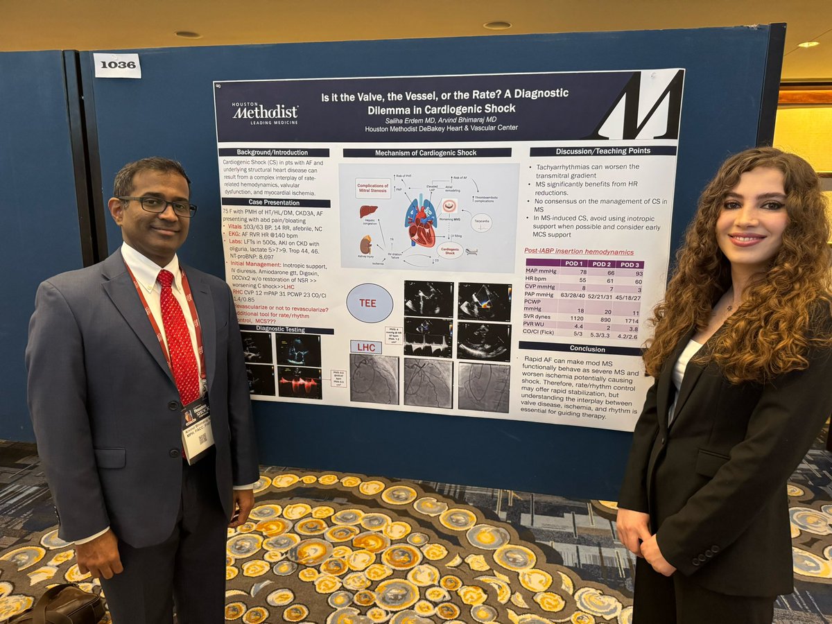 mderdem3's tweet image. Excited about SHOCK, #MCS , and hemodynamics ⁉️ @HoustonShockHSS is the right place to go. Thank you for organizing this @JumeanMarwan @UTHealthHouston. Plus, this time got to present my case as a cardiology fellow 🙏😎 Thanks to great support @DeBakeyCVedu