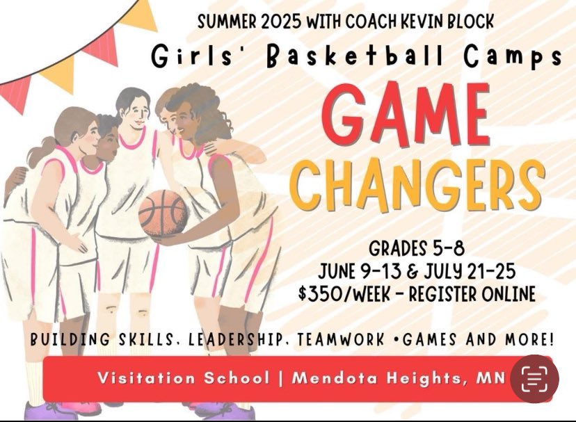 VisitationGBB's tweet image. It’s camp season and come check us out at Visitation! I’ll be running multiple camps this summer for girls going into grades 5th-8th. Register here and share with family and friends visitation.net/fs/form-manage…