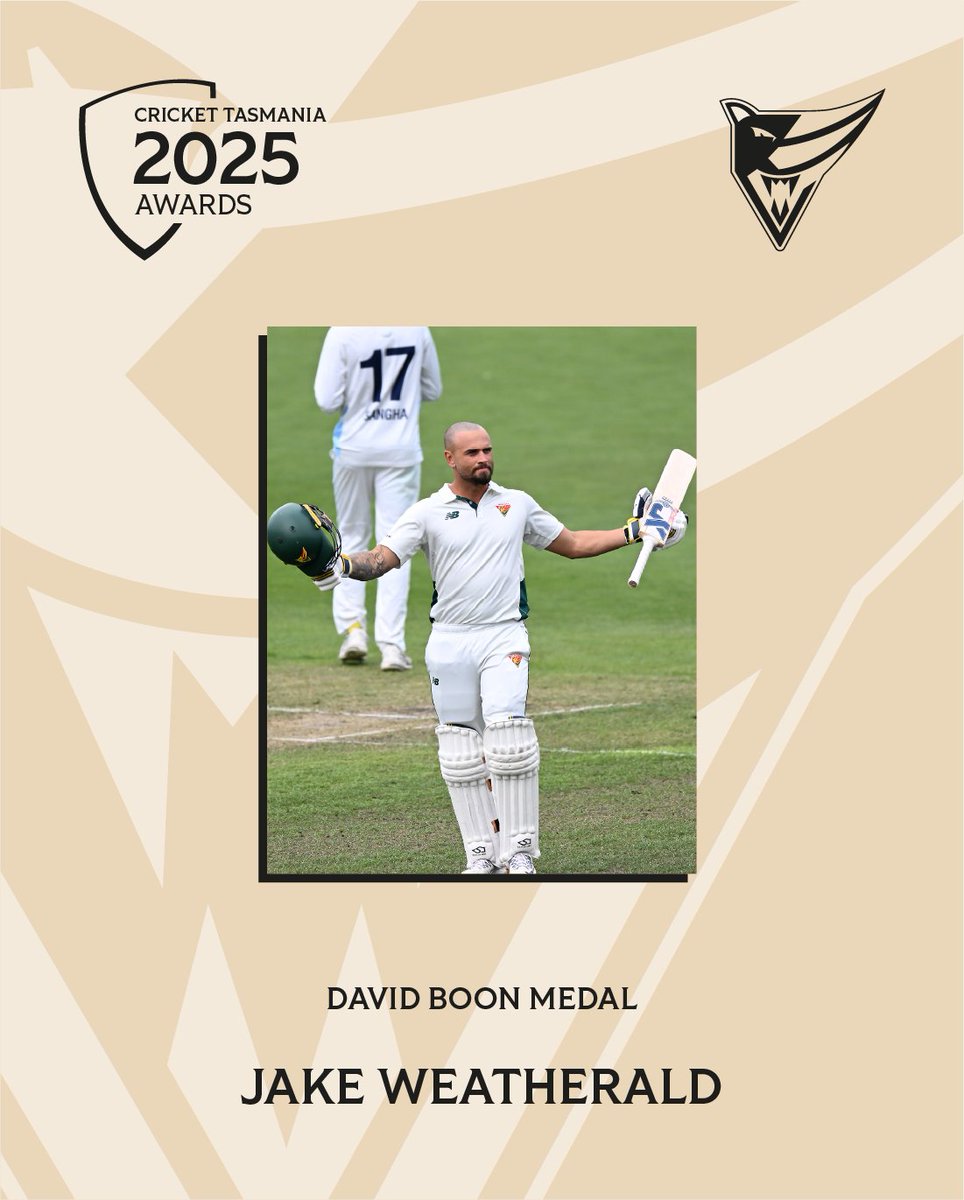 The David Boon Medal is presented to the Sheffield Shield Player of the Year. This year's recipient is none other than Jake Weatherald!