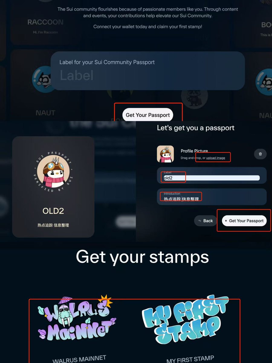 pcobidco's tweet image. $SUI 上大毛至简！
现在去 铸造你的 SUI 社区护照，抢占早期红利！
✅ SUI Passport 链接：
👉 suipassport.app

操作指南：
1️⃣ 连接 SUI 钱包
2️⃣ 输入你的用户名
3️⃣ 点击 “Get Your Passport”
4️⃣ 上传头像 &amp;amp; 填写简介
5️⃣ 确认钱包签名（需要 gas）
6️⃣ 回到主页，下滑 领取两个邮票

另外：SUI…