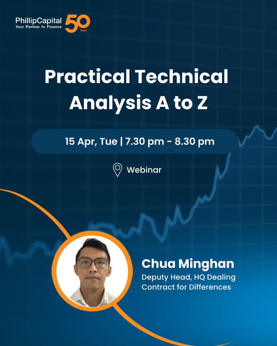 Don’t miss “Practical Technical Analysis A to Z” webinar happening on 15 Apr, Tue, at 7.30pm!

Register now:  bit.ly/4jdE7t1

#PhillipCapital #YourPartnerinFinance #Servingyousince1975 #CFD #Trading #Webinar #PracticalAnalysis