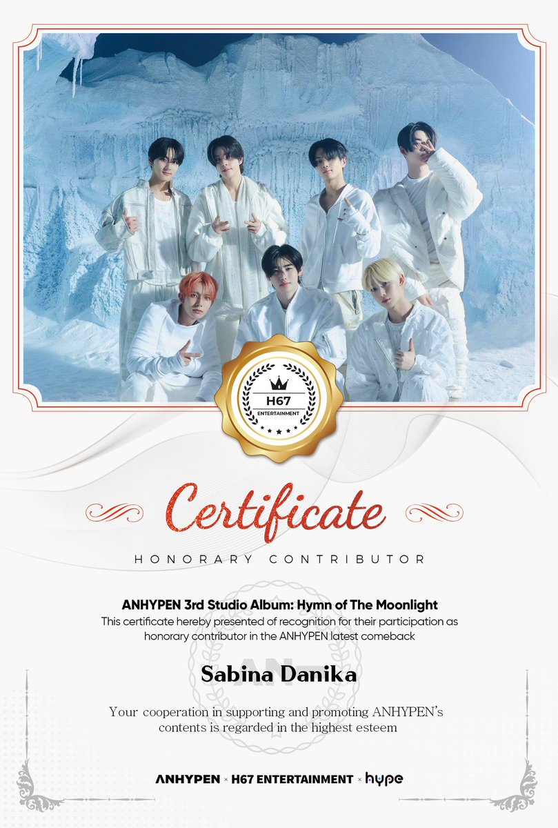 ㅤㅤ
Good morning, Miss <a href="/weltschmorz/">𝕭𝐈𝐍𝐀.</a> 
 
We'd like to send a package that you bought from ANHYPEN Shop.

Package details:
- Hymn of The Moonlight Album
- A certificate honorary contributor

Thank you for shopping!

*𝘕𝘰𝘵𝘦: We send the package through dm.
ㅤㅤ