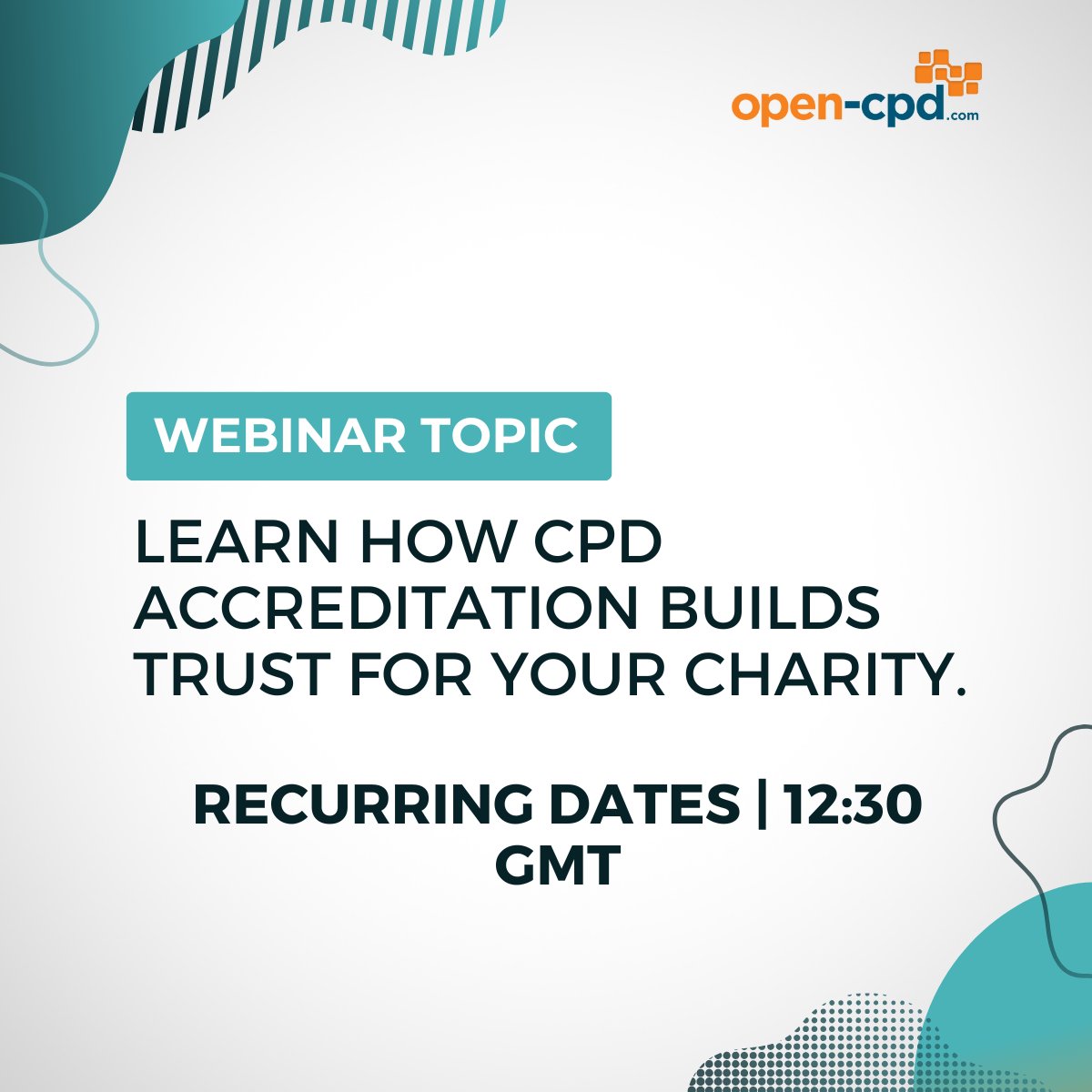 Open_cpd's tweet image. Want to boost your charity’s training? Join our free webinar to learn how CPD accreditation can help - plus, claim double CPD points before 30th June! Sign up: zurl.co/SmBlT
