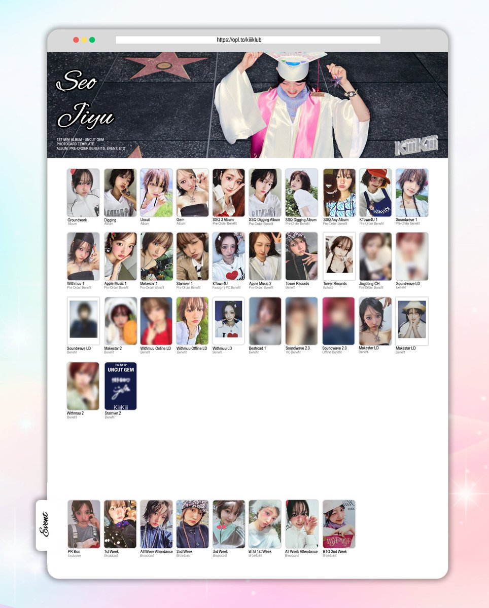 🐞] KiiiKiii Uncut Gem Debut Individual Member Photocard Template