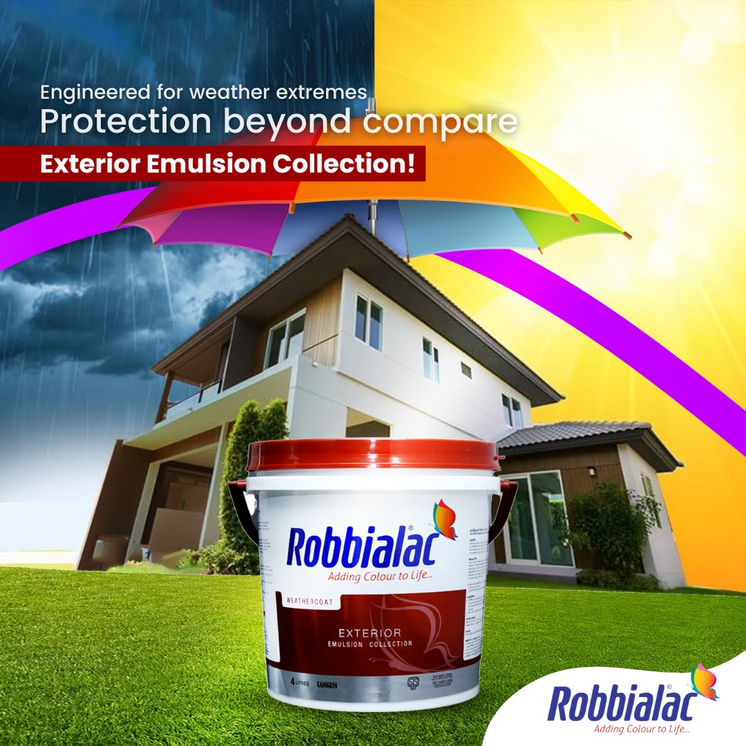 robbialaclk's tweet image. Weather-resistant, unmatched protection with Exterior Emulsion Collection!

#robbialac #weathercoat #exterioremulsion #robbialacpaints #renewwithrobbialac #robbialaclk #rbl #srilanka #lka